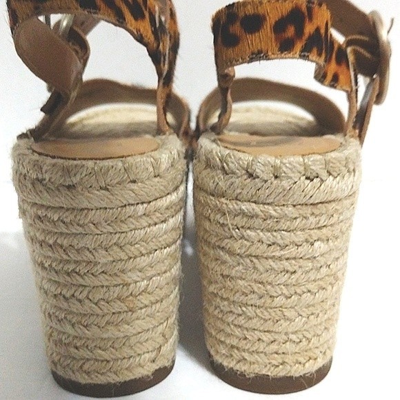 Marc Fisher Rexly Leopard Fur Espadrille Platform Sandals Stylish Trendy 6.5 - Picture 8 of 10